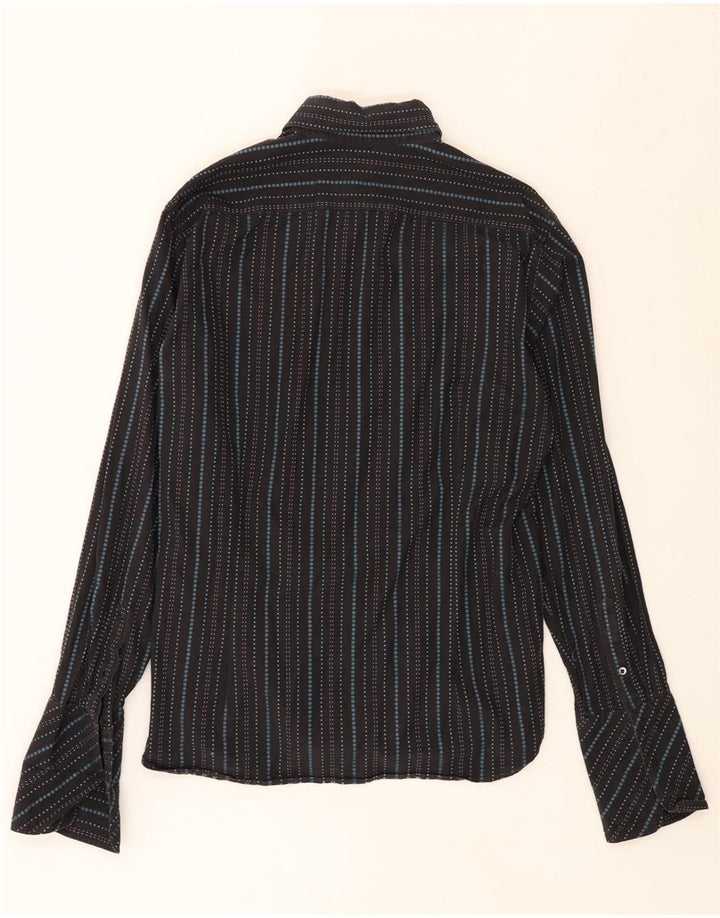 TED BAKER Mens Shirt Size 3 Medium Black Striped Cotton Vintage Ted Baker and Second-Hand Ted Baker from Messina Hembry 