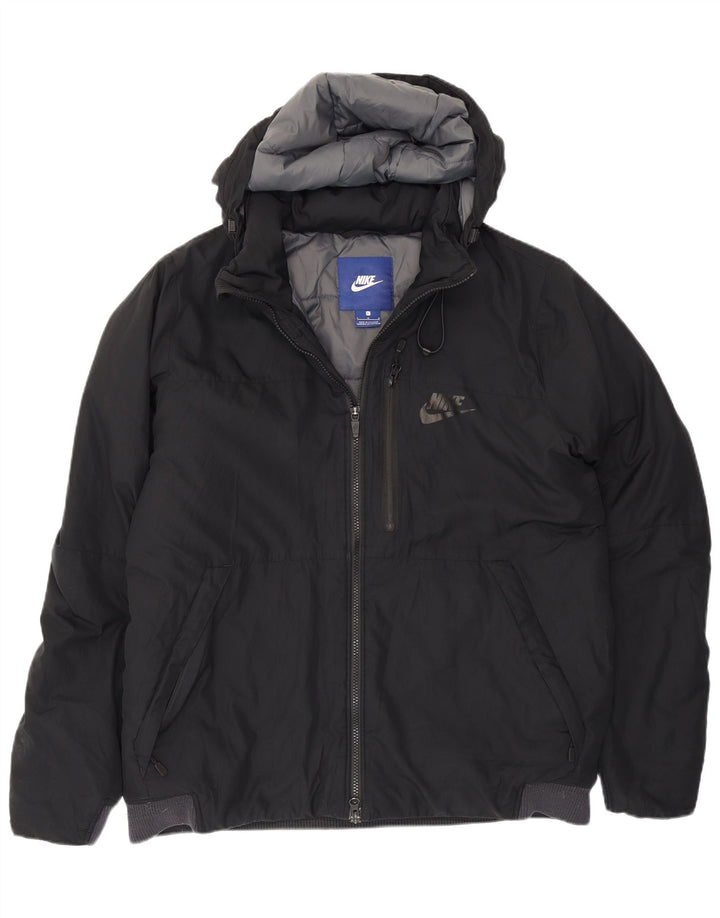 Nike - Chaqueta acolchada con capucha para hombre, talla 40, poliéster negro grande