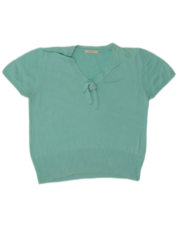 Marks & Spencer Suéter corto con cuello en V para mujer UK 40 Medium Turquesa