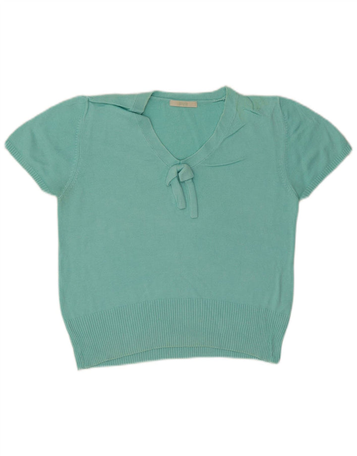 Marks & Spencer Suéter corto con cuello en V para mujer UK 40 Medium Turquesa
