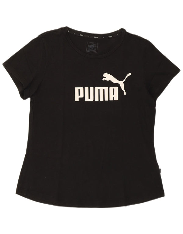 PUMA Camiseta gráfica para mujer Top UK 14 Medium Black Cotton