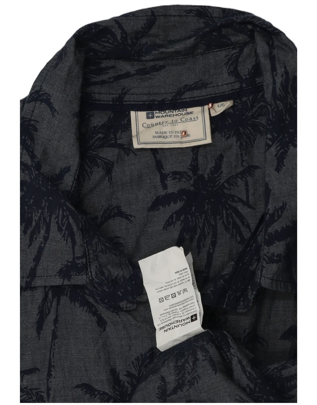 Camisa hawaiana floral azul marino grande de manga corta para hombre de Mountain Warehouse