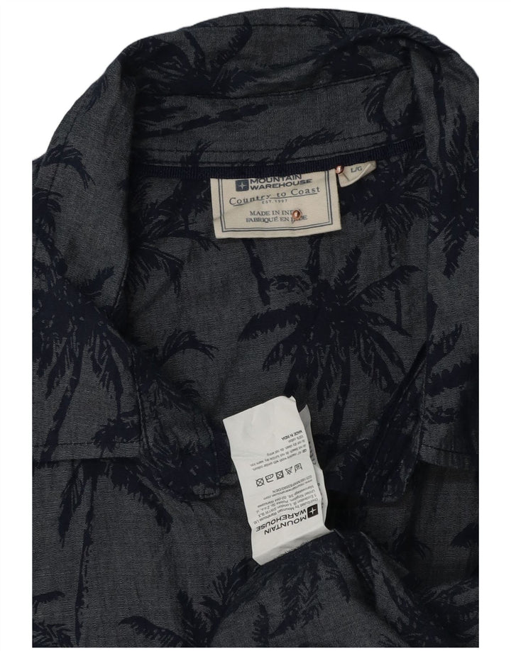 Camisa hawaiana floral azul marino grande de manga corta para hombre de Mountain Warehouse