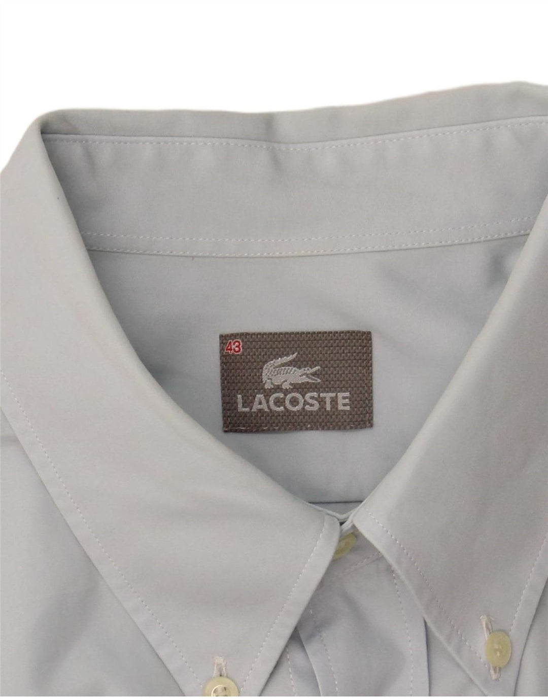 LACOSTE Mens Short Sleeve Shirt Size 43 Large Blue