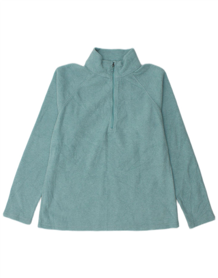 Eddie Bauer Jersey de forro polar con cuello y cremallera para mujer UK 44 Poliéster azul medio