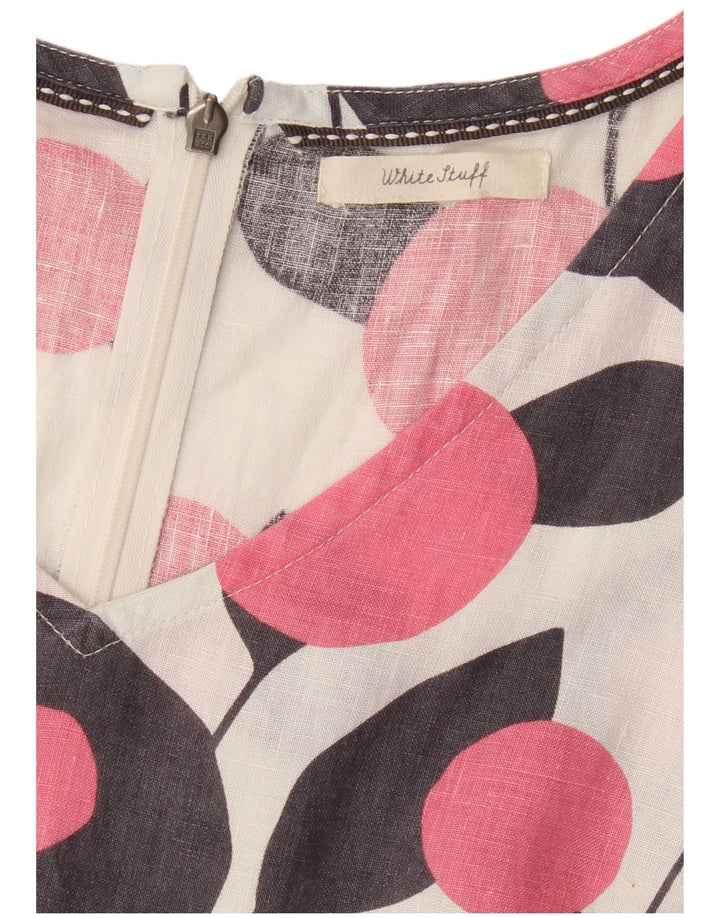 White Stuff Vestido recto sin mangas para mujer UK 40 Mediano Blanco Floral