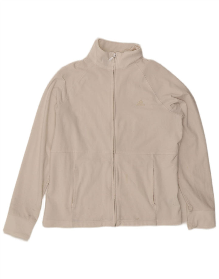 Adidas - Chaqueta de chándal para mujer, talla 40, poliéster blanco grande