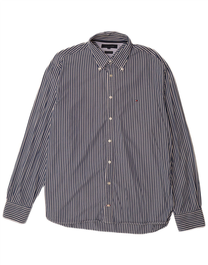 TOMMY HILFIGER Camisa Hombre XL Azul Marino Rayas