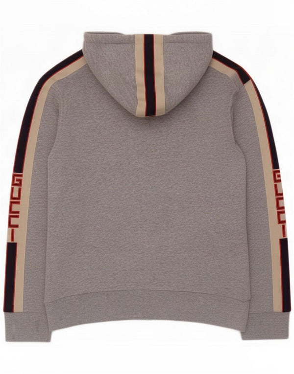 Gucci Suéter con capucha y cremallera gráfica para mujer UK 40 Pequeño Gris Colorblock Sports