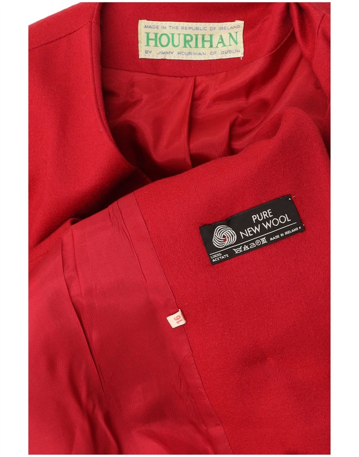 JIMMY HOURIHAN Chaqueta tipo blazer con doble botonadura para mujer UK 46 Large Borgoña