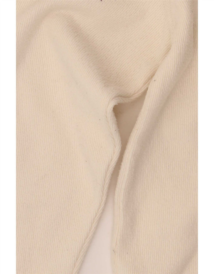 Zara - Jersey de cuello redondo para mujer, talla 40, poliéster blanco mediano