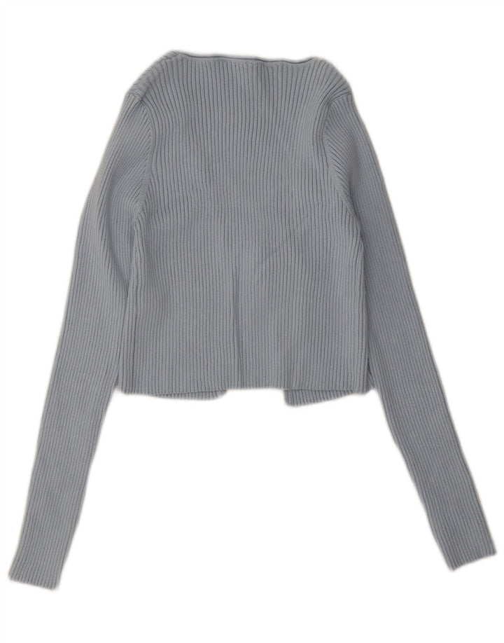 Zara Mujer Bolero Jumper UK 12 Medio Azul Poliéster