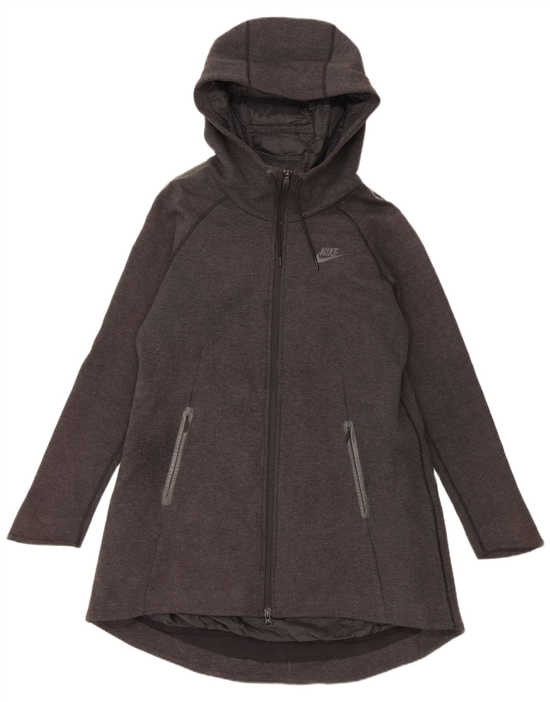 NIKE Abrigo cortavientos con capucha de gran tamaño para mujer Reino Unido 10 Pequeño poliéster gris