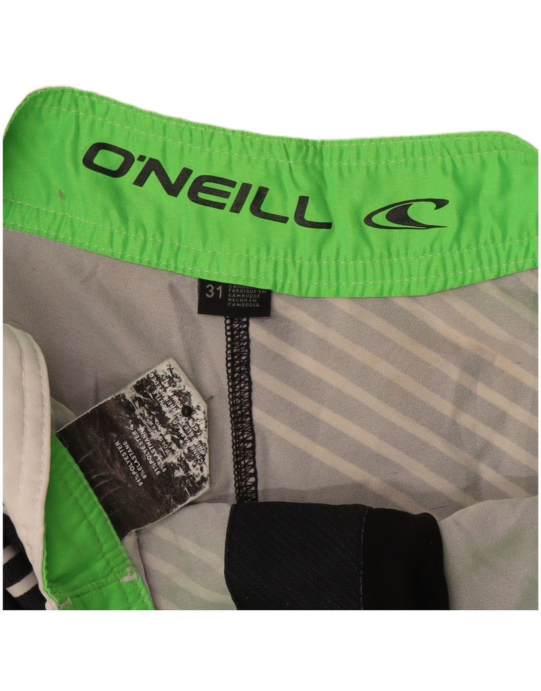 O'Neill Mens Graphic Bañador Shorts Mediano Poliéster A Rayas Negro