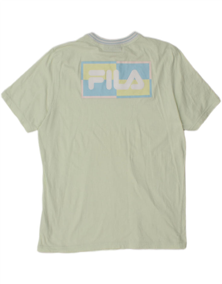 FILA Mens Graphic T-Shirt Top Medium Green Cotton