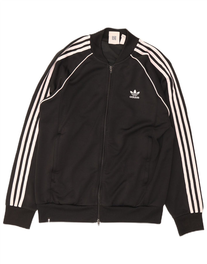 Adidas - Chaqueta de chándal para hombre, talla grande, poliéster negro