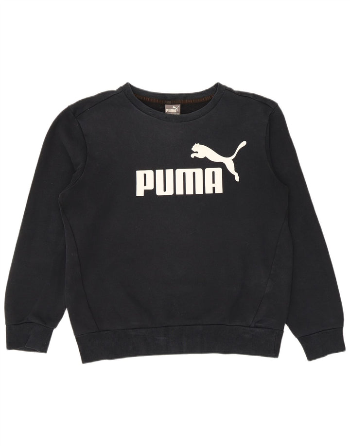Puma Hombre Sudadera Gráfica Jersey Pequeño Algodón Negro