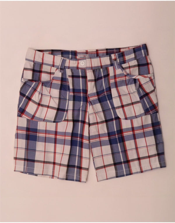 Kangaroos Bermudas para mujer UK 12 Medium W32 Algodón a cuadros azul