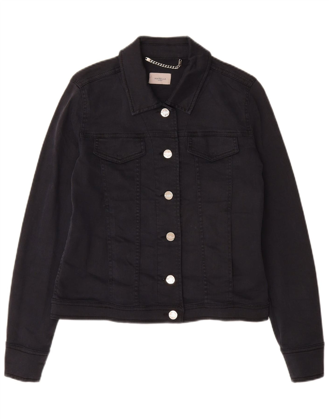 MARELLA Chaqueta vaquera para mujer UK 10 Small Azul marino