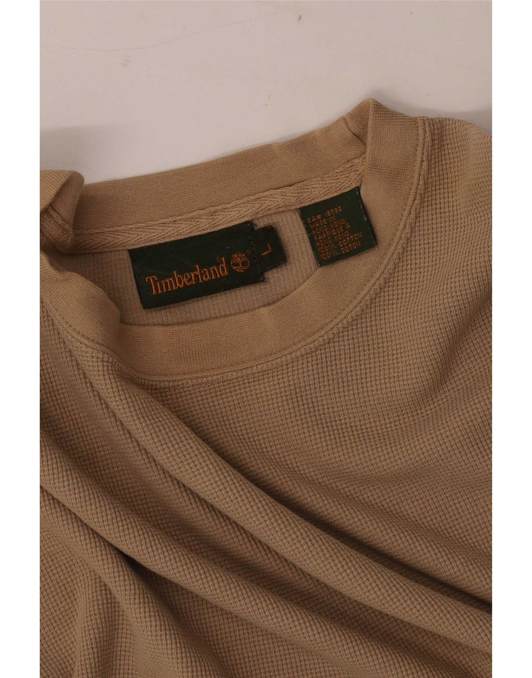 Timberland Hombre Top Manga Larga Grande Algodón Marrón