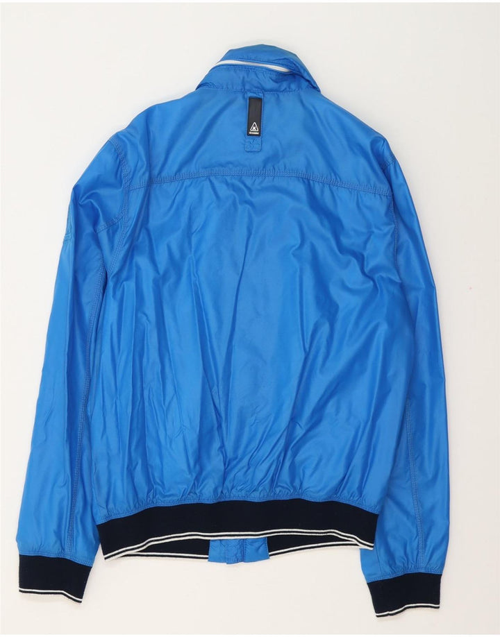 Gaastra Chaqueta impermeable con capucha para hombre, corte regular, talla 40, poliamida azul grande