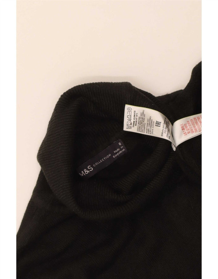 Marks & Spencer Suéter con cuello vuelto para mujer UK 8 Small Acrílico negro