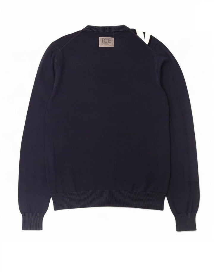 Iceberg - Jersey de cuello redondo con gráfico de Bugs Bunny para hombre, color azul marino mediano