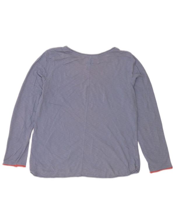 White Stuff Top de mujer de manga larga UK 42 Algodón moteado azul medio