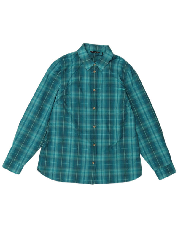 Camisa Rohan para mujer UK 40 Poliéster a cuadros azul medio