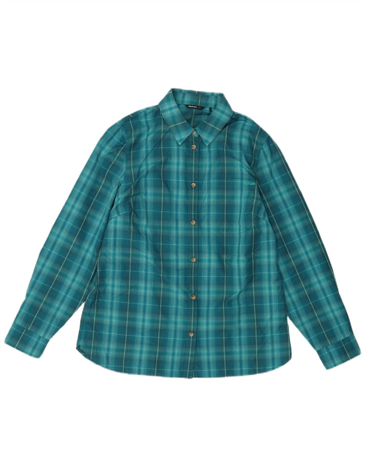 Camisa Rohan para mujer UK 40 Poliéster a cuadros azul medio