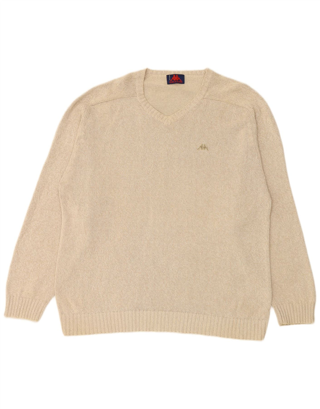 KAPPA Jersey con cuello en V para hombre, talla 2XL, algodón beige
