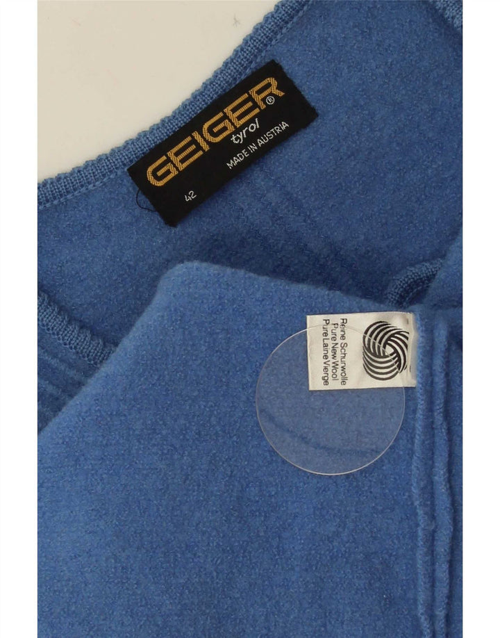 Geiger Chaleco corto para mujer EU 42 Lana virgen azul grande