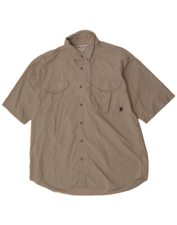Columbia Camisa Manga Corta Hombre XL Nylon Beige