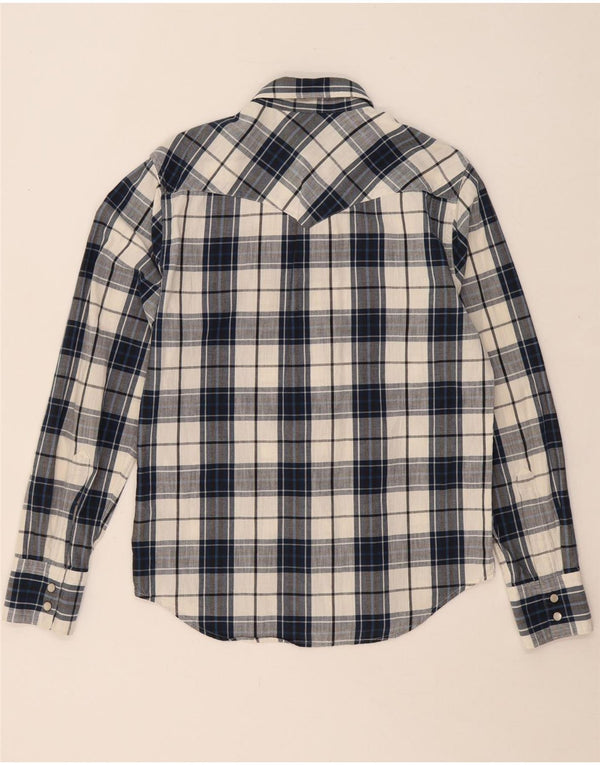 Camisa LEVI'S para hombre pequeña de algodón a cuadros azul marino