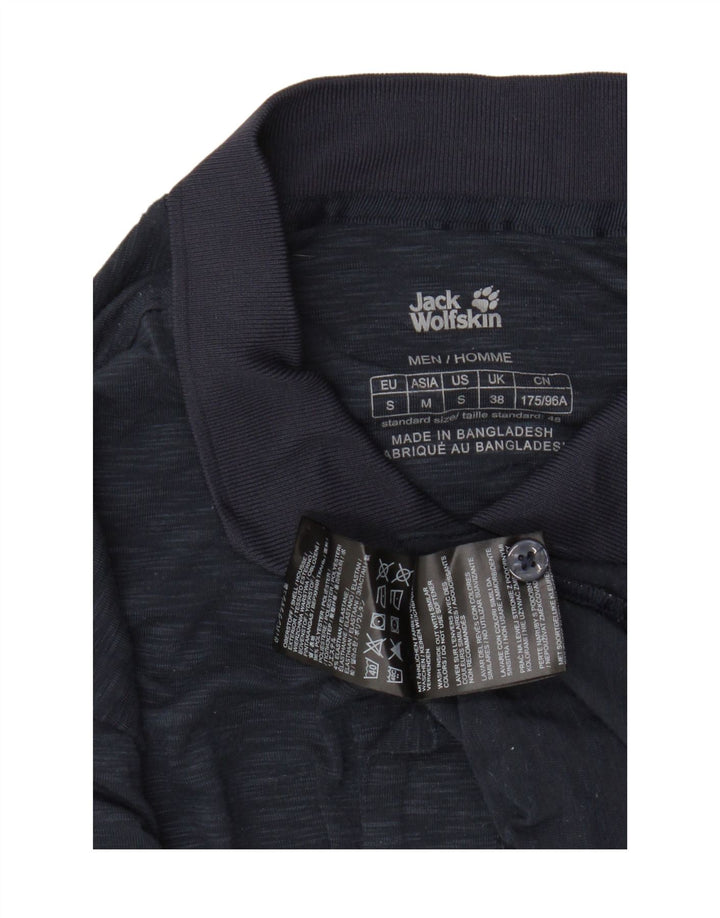 JACK WOLFSKIN Polo para hombre UK 38 Small Poliéster moteado azul marino