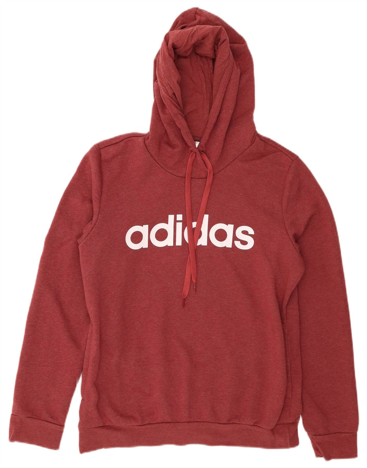 ADIDAS Sudadera con capucha gráfica para mujer Reino Unido 12/14 Algodón granate mediano