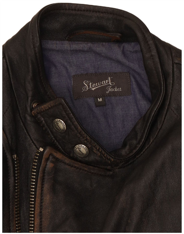 Stewart Chaqueta de cuero para hombre UK 38 Cuero marrón medio