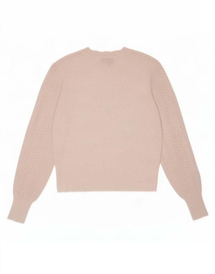 Oasis - Jersey de cuello redondo para mujer, talla 40, poliéster blanco mediano