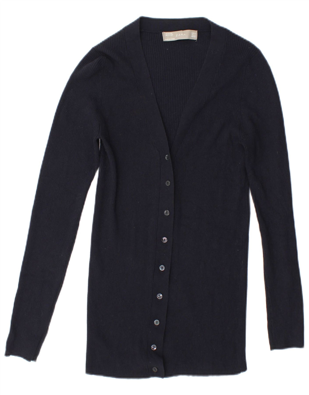 Zara Mujer Cárdigan Suéter UK 44 Medio Azul Marino