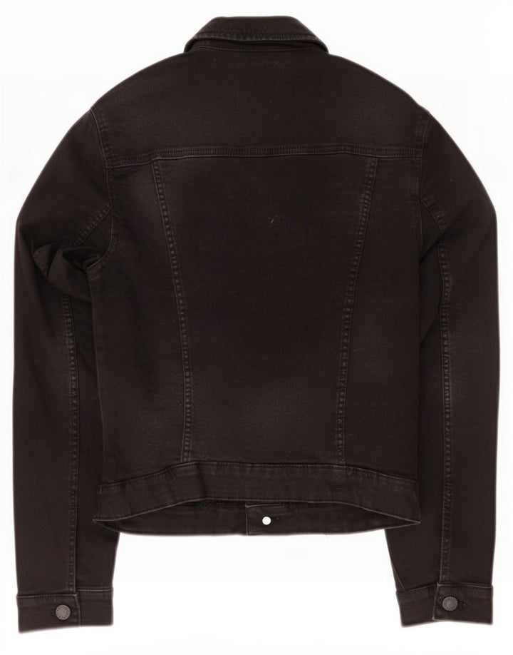 Zara Mujer Trafaluc Chaqueta Vaquera UK 12 Mediana Algodón Negro