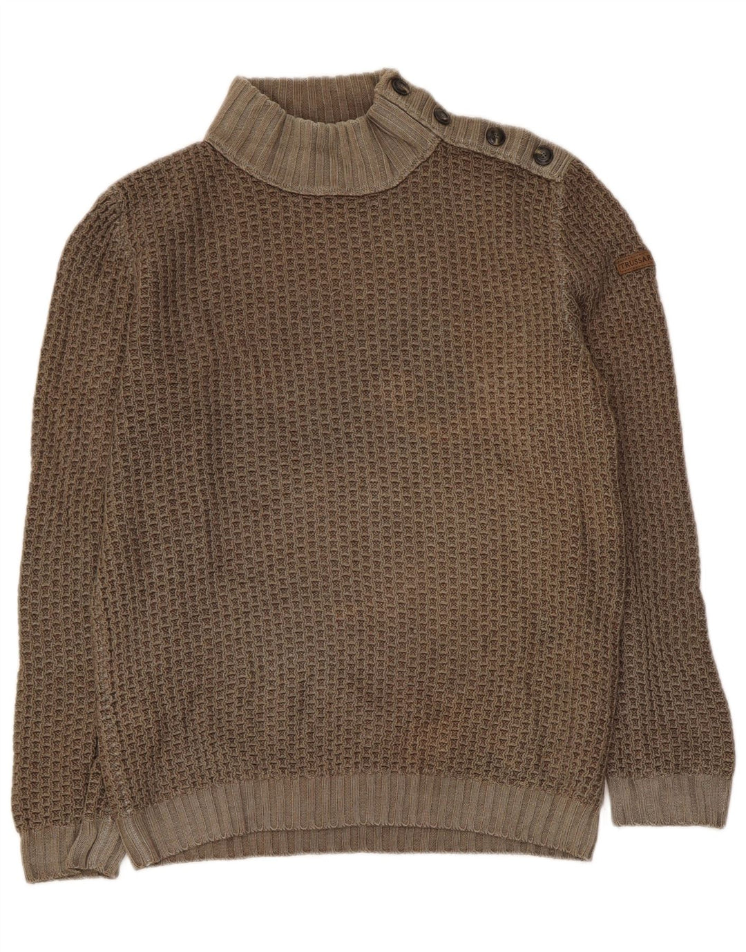 Jersey Hombre Trussardi Jeans Cuello Tortuga Large Lana Caqui