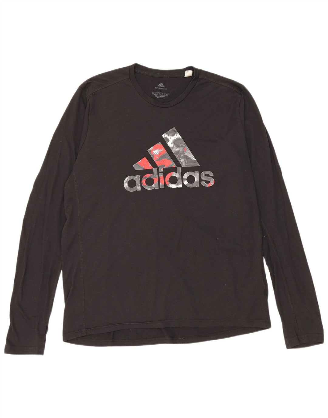 Adidas Hombre Aeroready Graphic Top Manga Larga Grande Poliéster Negro