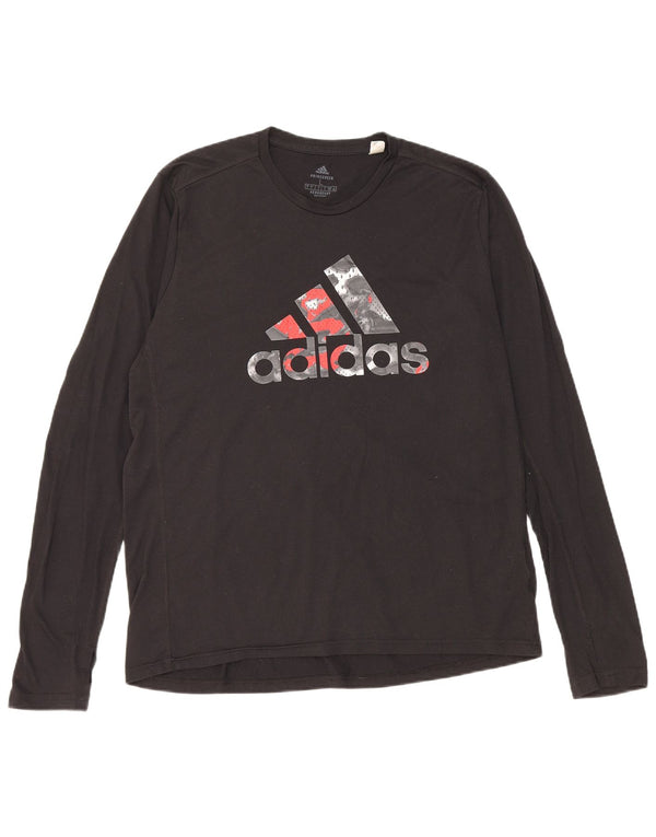 Adidas Hombre Aeroready Graphic Top Manga Larga Grande Poliéster Negro