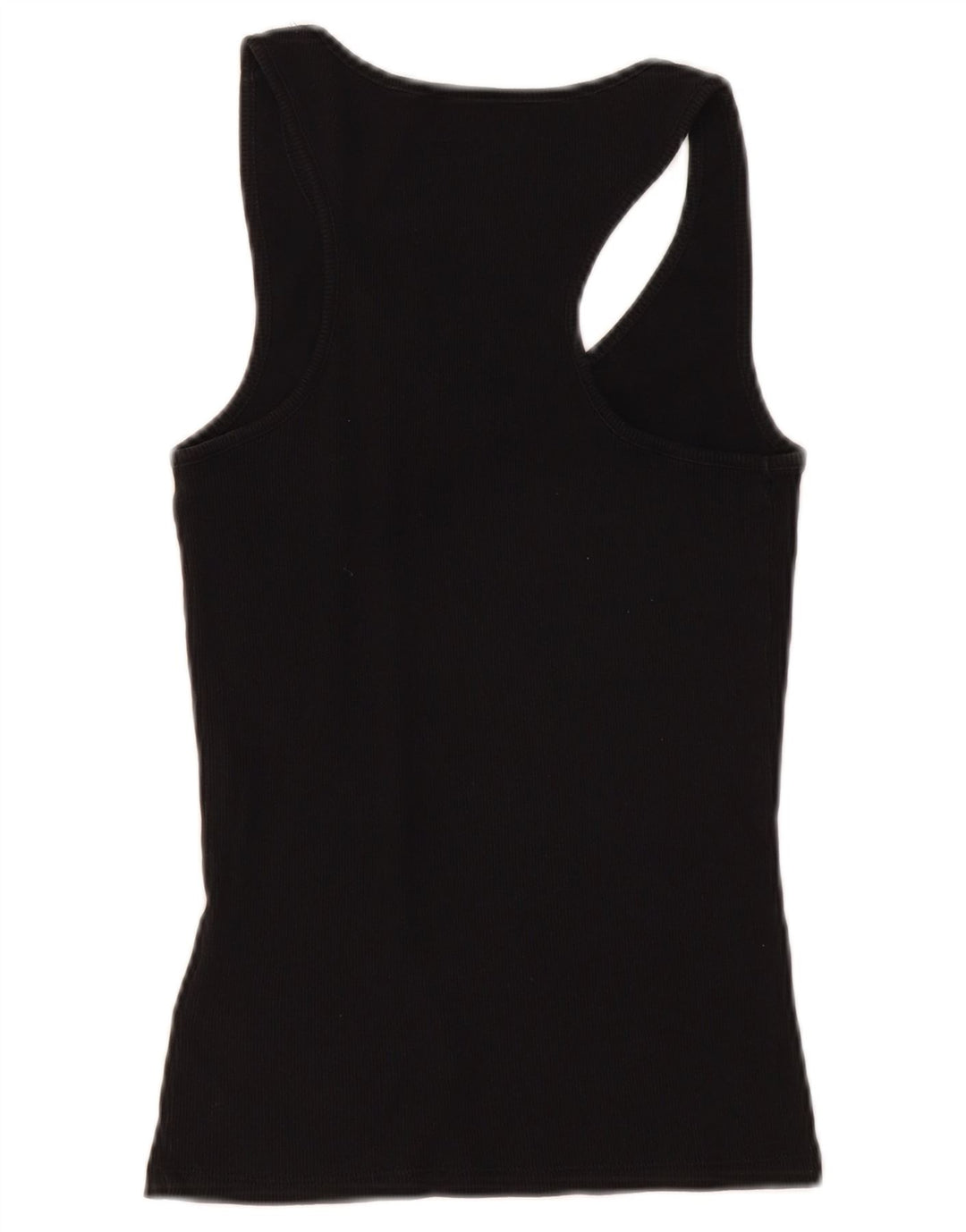 Guess Top sin mangas gráfico para mujer UK 12 Medium Black Cotton