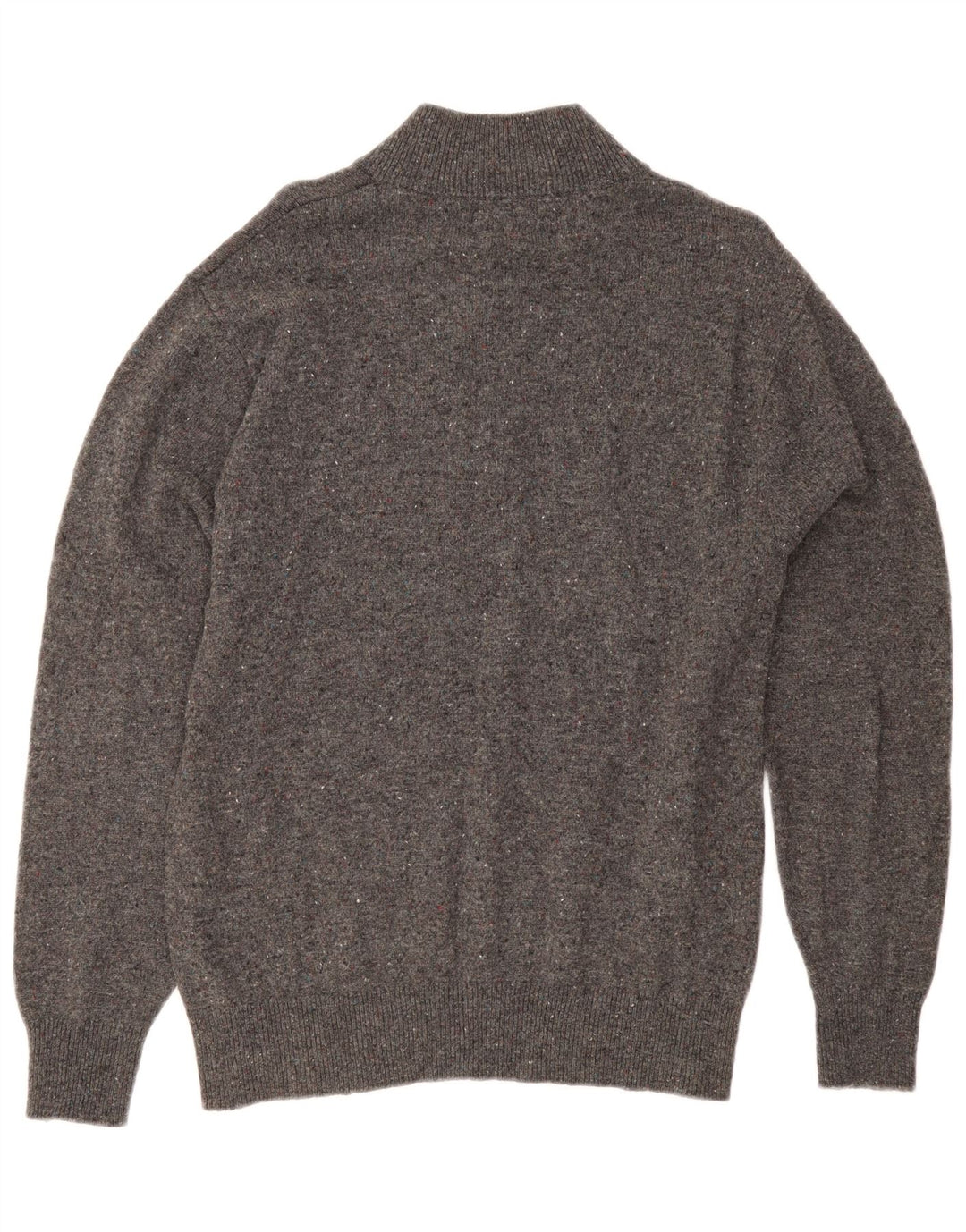 Orvis Jersey con cuello y cremallera para hombre de lana moteada en gris medio