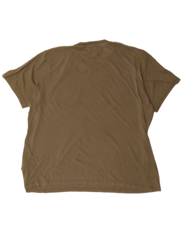 Adidas Hombre Camiseta Gráfica Top XL Caqui Algodón