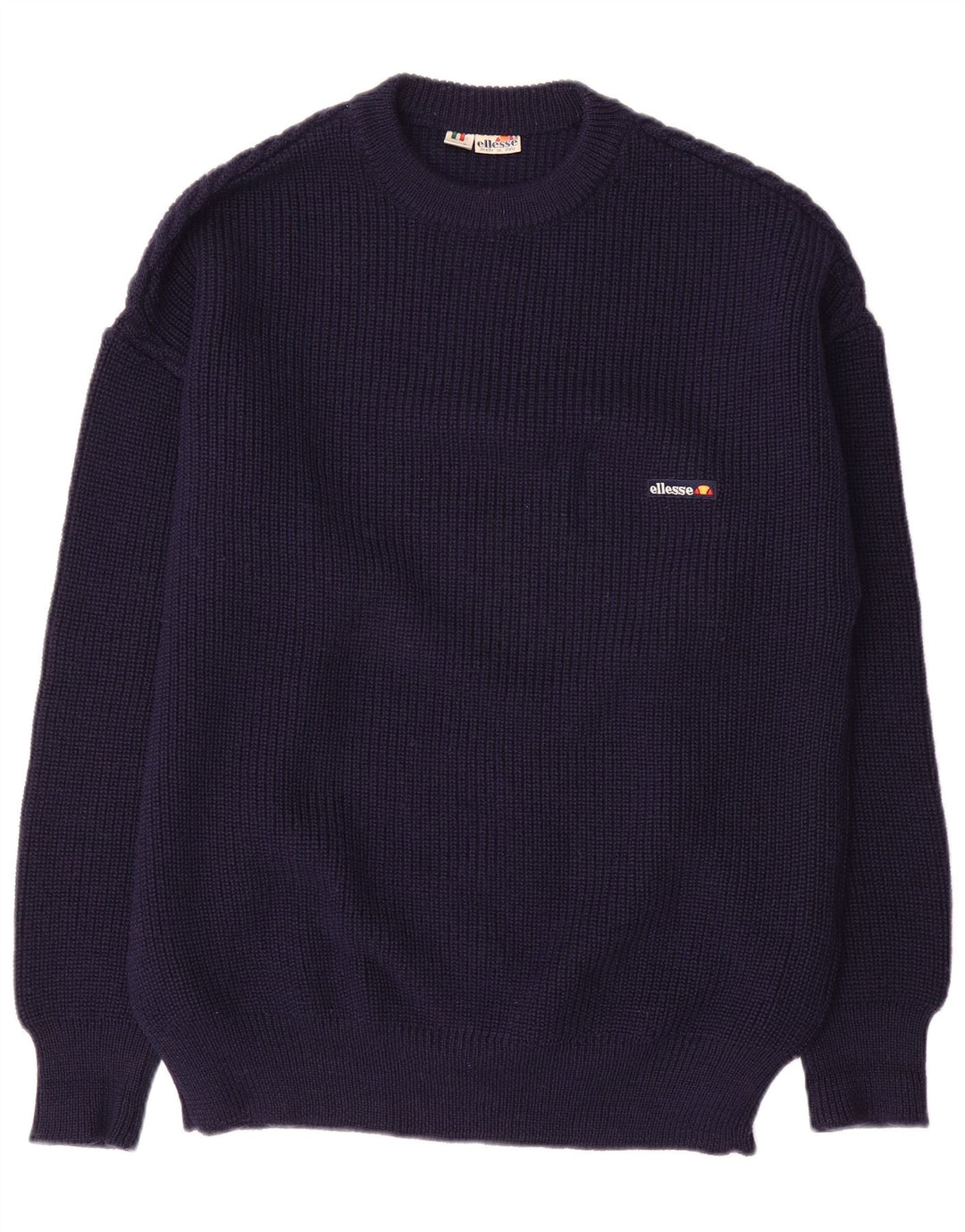 Ellesse Jersey de cuello redondo para hombre IT 52 Large Lana azul marino