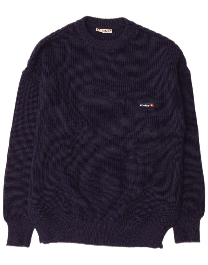 Ellesse Jersey de cuello redondo para hombre IT 52 Large Lana azul marino