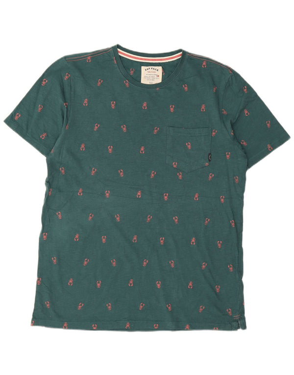 Camiseta de hombre Fat Face Top grande de algodón con lunares verdes