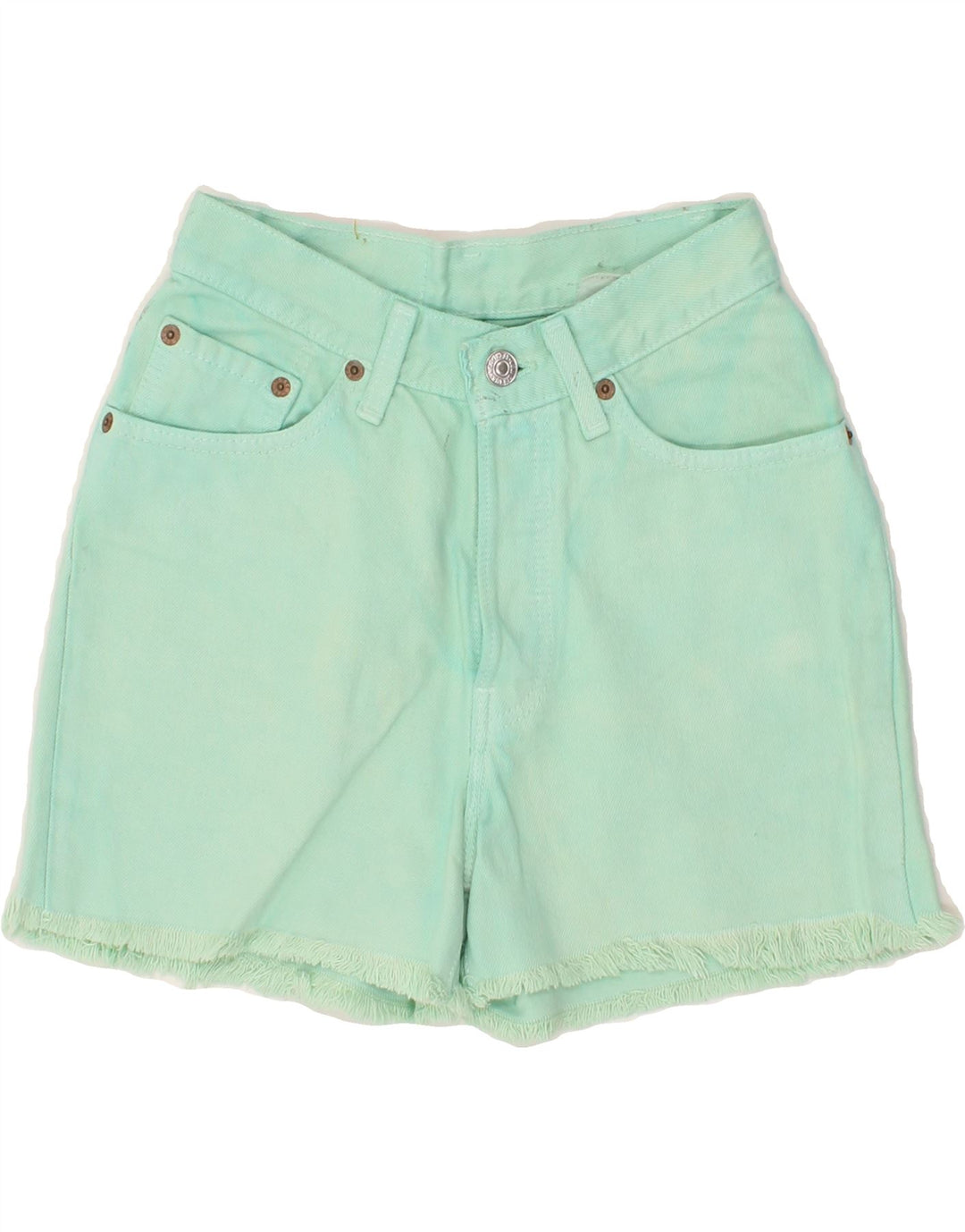 LEVI'S Womens Denim Shorts W25 XS Green Vintage Levi's and Second-Hand Levi's from Messina Hembry 